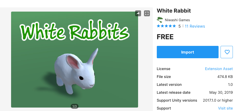 Asset store - white Rabbit