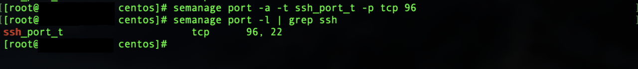 Dodany port 96 do SELinux