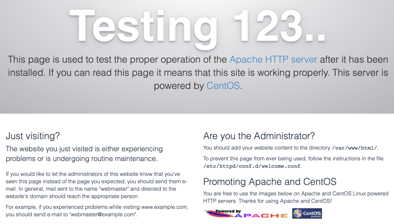 Strona testowa Apache